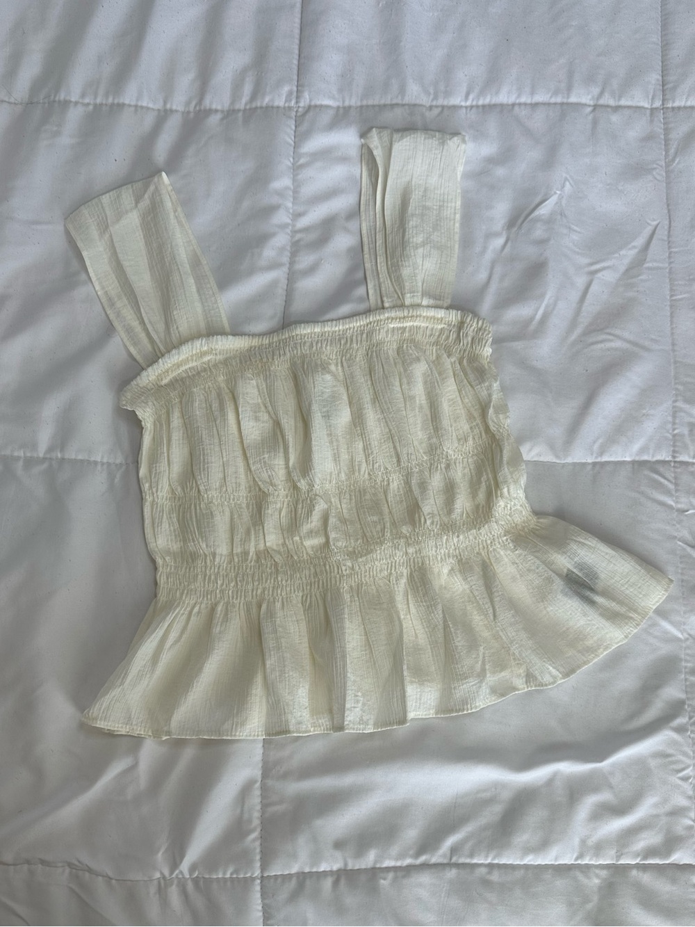H&M Smocked Peplum Cami Top